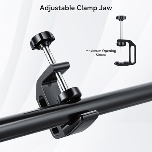 Image of UTEBIT 1Pcs Aluminum Alloy C-Clamp for Desktop Mount Holder, 0.36-1.2 inch | Aluminum Universal Table Clamp with 1 /4 and 3 /8 Thread Hole, Desktop DSLR Mount for Shelves, Desk, Rods, Camera