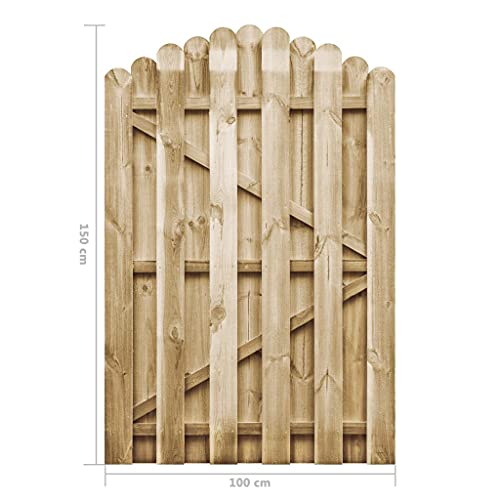 Wakects Portail et Portillon de Jardin en Bois Pin Imprégné - 100 x 150 cm