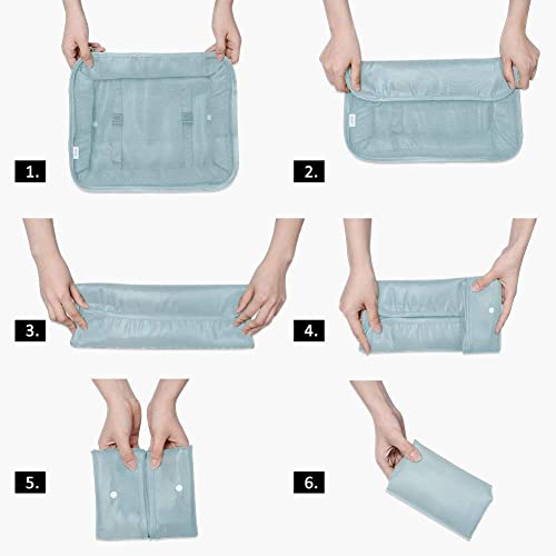 Image of BEHAHAI 7 Pcs Travel Oraganizer Packing cubes kit, Sapace Saver Multi use Bag for Men and Women, Clothes packing cubes for travel, Cupboard Oraganizer cubes. (GREEN)