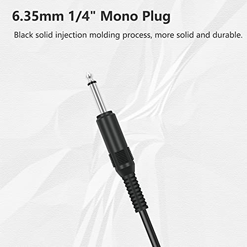 2 cables de audio 3ft con conector 6.35mm TS mono macho miniatura 3