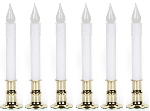 Darice 6204-02WW Battery Operated White 8-1/2" LED Window Candle w/ Timer - Quantity