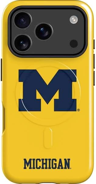 Skinit Impact Phone Case Compatible with iPhone 17 Pro Max Magsafe - Officially Licensed University of Michigan M Logo Yellow Design