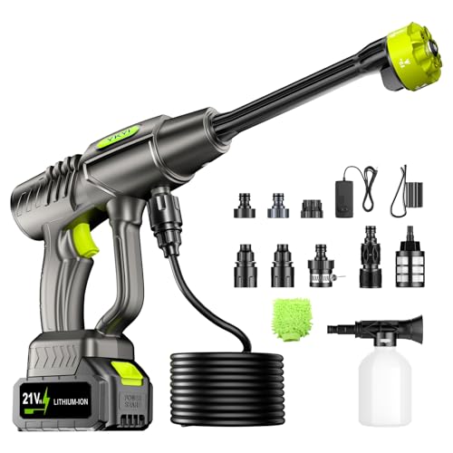 YKYI Cordless Pressure Washer Battery Powered with 30 Speed Levels(Silver Gray)