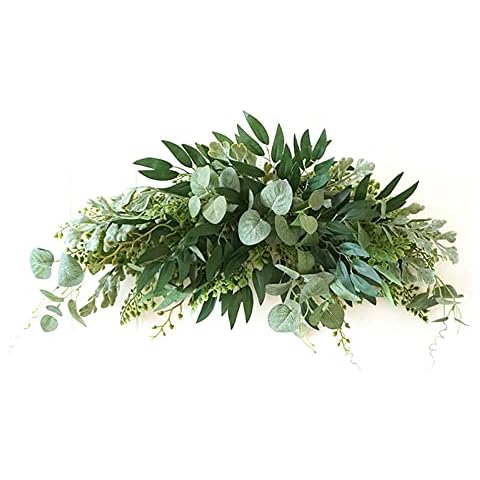 JYCAR 27.5inch Artificial Eucalyptus Swag, Artificial Mixed Eucalyptus Leaves Swag Hanging Floral Swag Greenery Swag for Home Room Door Wall Wedding Arch Garden Party Decoration Cover
