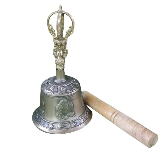 NIM Bronze Large Om Ganesh Pooja Bell with Beautiful Handle Wooden Stick for Peaceful and Long Lasting Sound-image-17