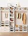 5 Pack Closet Organizer System, Stackable Plastic Clothes Storage Basket, Stackable, Foldable Organizers for Wardrobe Clothes Organizer Suitable for Bedrooms Bathrooms Kitchen Living Rooms Office Dorm