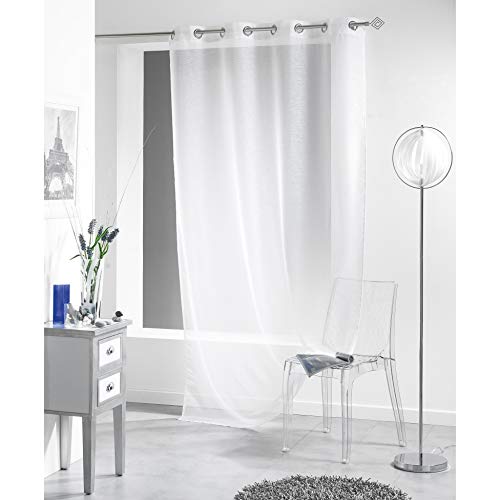 douceur d'intérieur 1622320 Panneau à Oeillets Voile Sable Lissea Polyester Blanc 240 x 140 x 240 cm