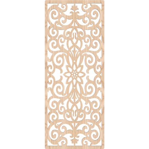 Image of Buel Decorative Pierced Fretwork Wood Wall Panels, 13 3 /8 inchW x 34 3 /8 inchH x 3 /8 inchT, Red Oak