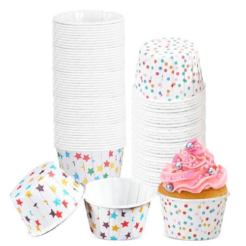 100 Stück Muffinförmchen Papier, Muffins Papierförmchen, Cupcake Förmchen, Muffins Backförmchen, Wrapper Muffinförmchen für Backen Dessert Party Geburtstag Hochzeit