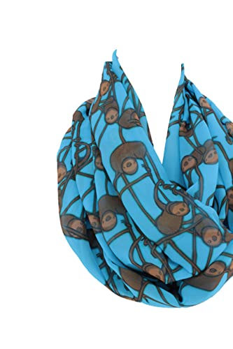 Etwoa's Blue Sloth Pattern Infinity Scarf2