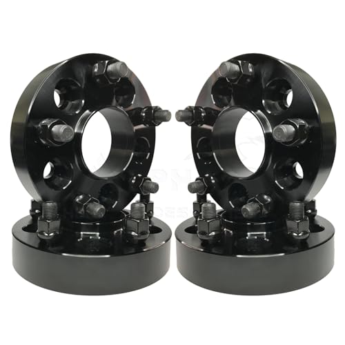 Generic 4PC 5X4.5 to 5X5 Wheel Adapters Hub Centric 1.25” Fits Jeep JL JLU Wheels On TJ YJ KK SK XJ TJ 14X1.5 Studs!, Black