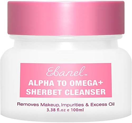 Ebanel Makeup Remover Cleansing Balm, 1-Step Nourishing Sherbet Oil Cleanser, Instantly Removes Waterproof Mascara, Makeup and Impurities, Moisturizes Skin with Vitamin C, Peptide, Stem Cell Extracts