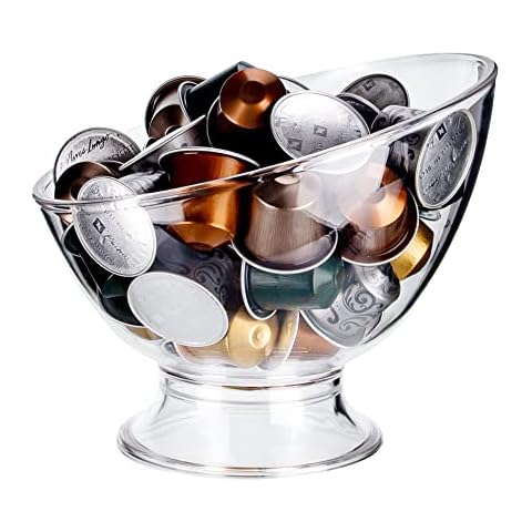 MOLFUJ Coffee Pod Holder, Clear K Cup Holder Plastic, Espresso Coffee Pod Holders for Counter Small, Coffee Pod Storage for K Cups, Capsule Organizer Vertuo Pods Creamer Holder for Coffee Bar Cover