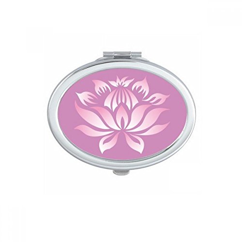 Miroir de maquillage ovale orné d'un lotus rose idée cadeau pour femme