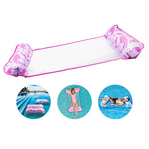 VOLADOR Amaca d'Acqua, Acqua Gonfiabile Galleggiante Lettino Lettino Pieghevole Pieghevole Reclinabile Galleggiante Zattera Tappeto per Una Festa d'Acqua Vacanze Piscina Spiaggia (Pink)