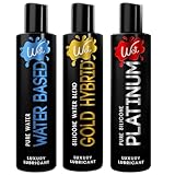 Wet Essentials 3 Pack, Platinum, Water-Based, & Hybrid, 9oz Each (Pack of 3)