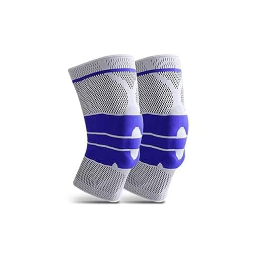 Joelheira Ortopédica 3D de Compressão Silicone Imobilizador de Joelho Flexivél Tensor Alívio de Dor… (Cinza e Azul)