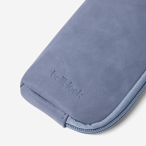 Image of Bellblock Premium Stationery Case & Pencil Pouch | Aesthetic Pencil Case for School /Office | Sleek Portable Pen Organizer | Compact Pen Pouch | Vegan Leather (Steel Blue)
