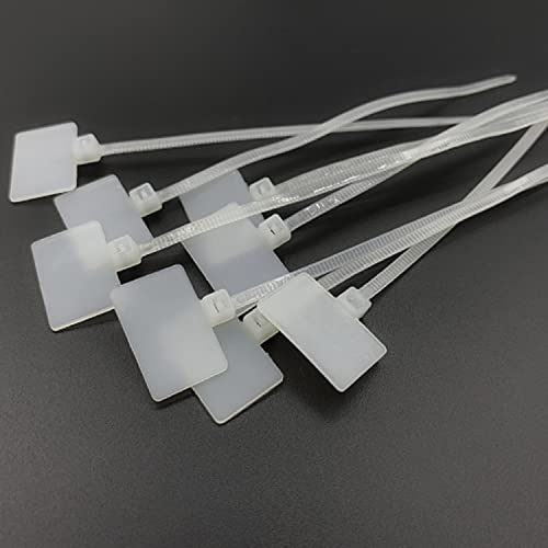 Image of Waterproof Shipping Tags, Self Locking Nylon Writable Marker Ties Luggage Identification Tags, Plastic Straps Label Mark Tag, Seal Tags Zip Tie for Labeling 100pcs (White)
