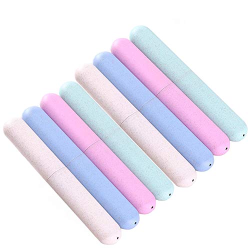 8 Pack Travel Toothbrush Case Plastic Breathable Toothbrush Storage Portable Durable Toothbrushes Holder for Travel, Camping, Family, School