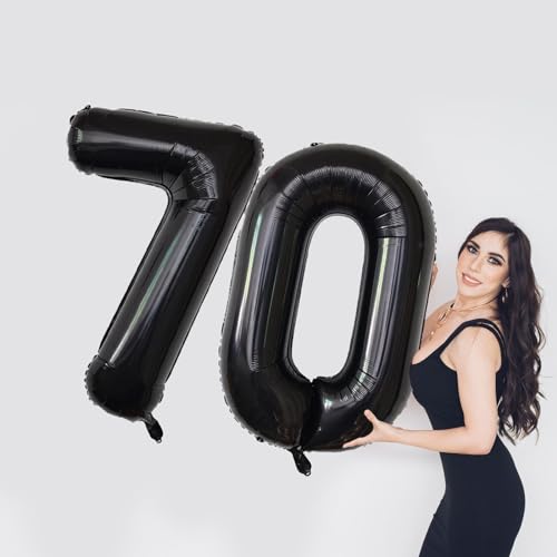 Image of Number Balloons Black Party Balloon - Giant Number 10 Balloon, 40 Inch Large Balloon for Birthday Decorations, Black Party Supplies for Men Women