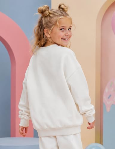 Image of Girls Sweatshirt Kids Fleece Lined Sweatshirts Winter Warm Sherpa Crewneck Pullover