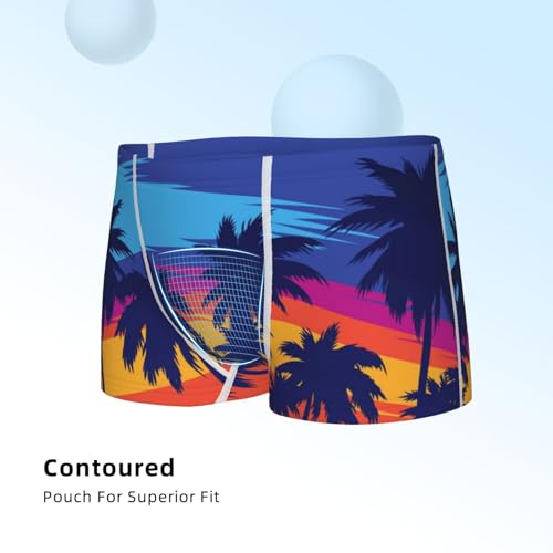 Boys' Cotton Boxer Brief Soft Underwear-Beach With Palm Trees4