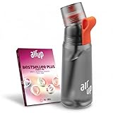 AIR UP Borraccia Twist Pro originale starter pack con cialde 5 gusti I Borraccia da 1L con aromi senza zucchero I lavabile in lavastoviglie, senza BPA I in grigio