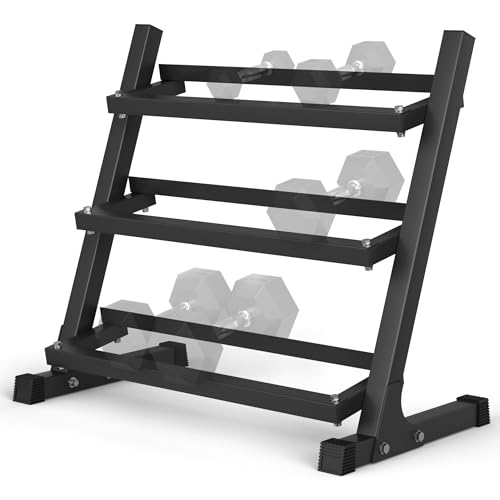 Image of Mikolo Dumbbell Sets with Rack, Rubber Hex Dumbbells, Multiple Choices in 160 /200 /380 /450 /550LB, Hand Weights with Chrome Handle for Strength Training