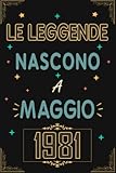 taccuino, le leggende noscono a maggio 1981: regali compleanno uomo e donna, 42 anni di compleanno regalo uomo e donna 42 anni, regalo per lui/lei, taccuino da 120 pagine
