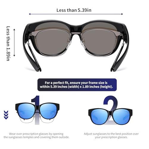 Image of GEGURI Polarized Sunglasses Fit Over Glasses for Men Women, Oversized Square Sun Glasses UV400 Protection Shades
