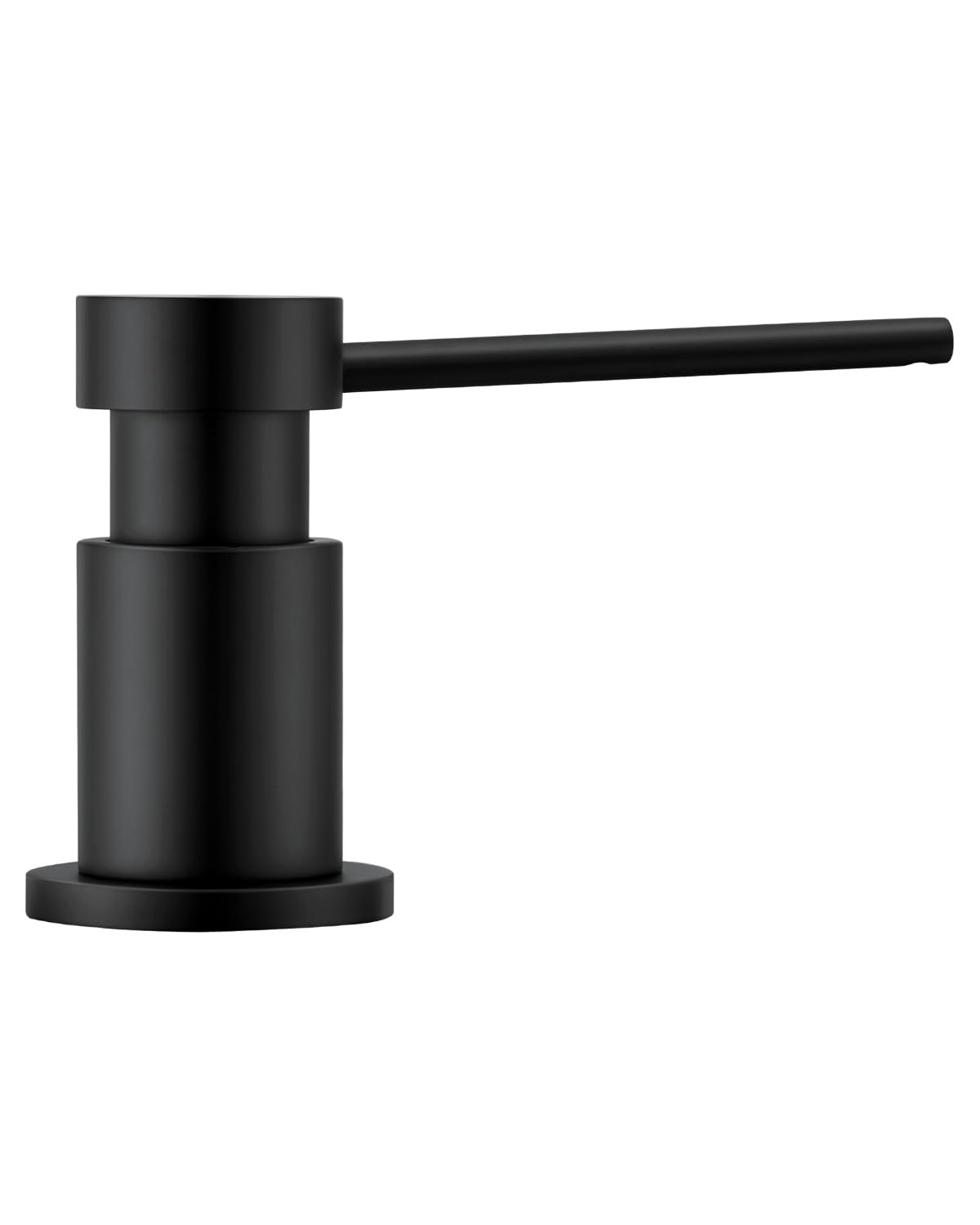 Dispensador Jabón Cocina Bajo Encimera Negro, Latón | Cuerpo de latón con tubo roscado y tuerca de acero inoxidable 304, botella de 300 ml y tubo de 1,25 m