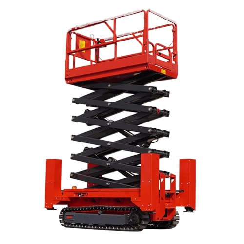 Electric Scissor Lift Platform Mobile Hydraulic Lifting Table Self Propelled Scissor Lift Equipment for Warehouse Vertical Work Platform Industrial Lift Table Portable Scissor Lift System