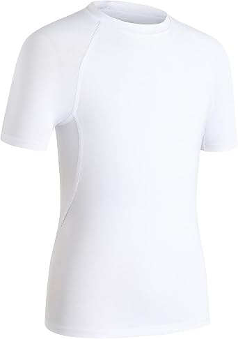HYCOPROT Boys Compression Shirt Short Sleeve Youth Undershirt Kids Quick Dry Athletic Base Layer T-Shirt Football Basketball