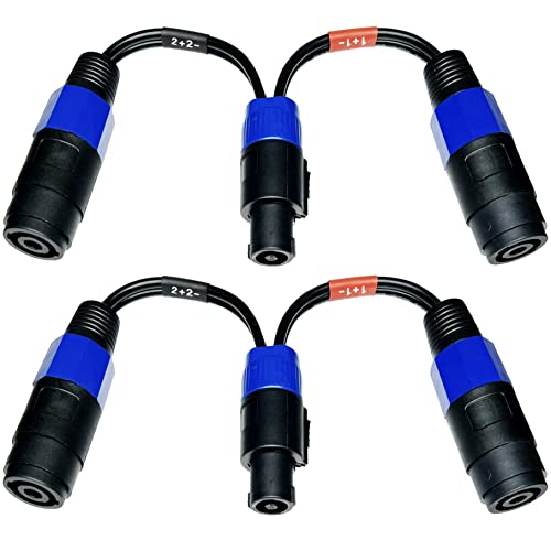 Cable divisor Speakon 4 polos a doble 2 polos 6 pulg 2 pzas miniatura 4