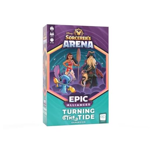 USAOPOLY Disney Sorcerer’s Arena: Epic Alliances Turning The Tide Expansion | Featuring Davy Jones, Moana, and Stitch | Officially-Licensed Disney Strategy & Family Board Game