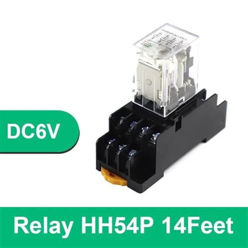 Relais intermédiaire électromagnétique HH52P DC6V avec indicateur LED et base de montage - 7