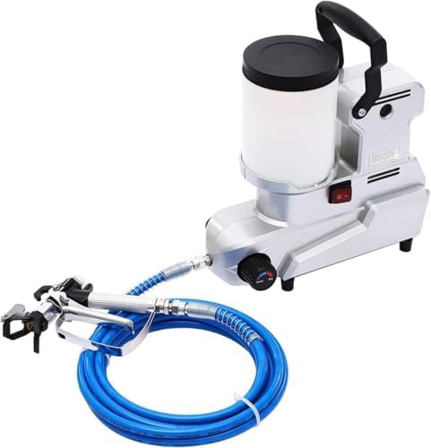 Pistola Airless Profesional 1600W, Equipo de Pintura 0-850 RPM, Caudal 2500 ml/min con Depósito de 2L y Manguera de Alta Presión