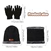 XNIVUIS 3 PCS Noir Garçons Ensemble Bonnet Écharpe Gant Ensemble Enfants Hiver Chaud Tricoté Bonnet Écharpe Polaire Tricoté Enfants Cache Cou Gants À Écran Tactile pour Garçons Filles 3-10 Ans (Noir)