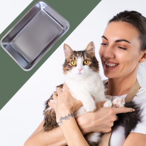 Arenero para gato acero inoxidable grande con base antideslizante miniatura 4