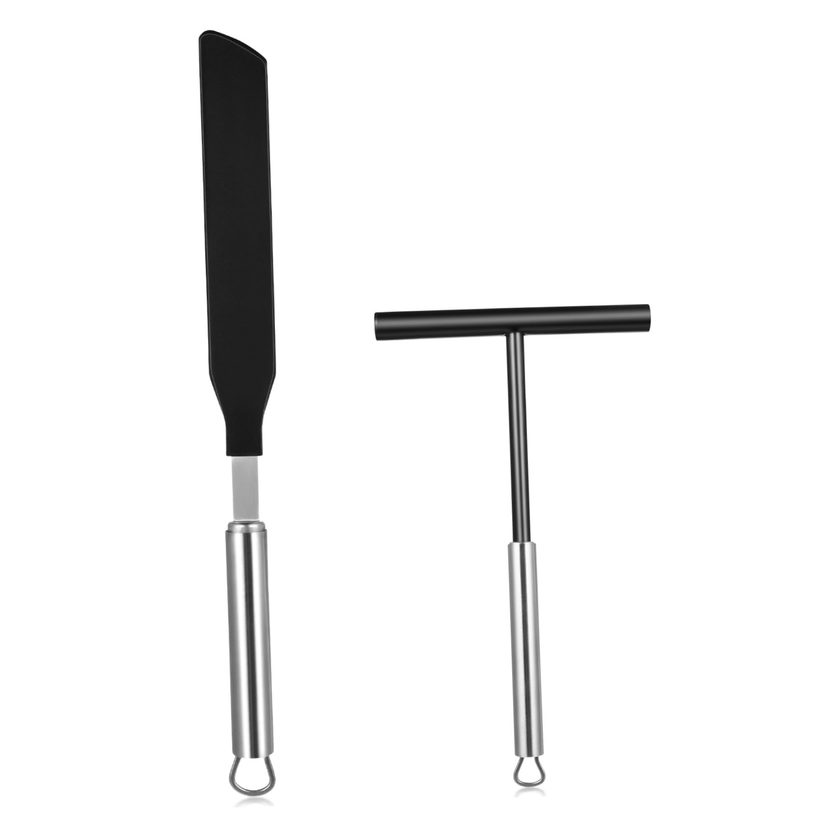 Alipis Set de Spatules Inox pour Pâtisserie et Galettes Grattoir Crème et Spatule Légère avec Suspendu Ustensiles Cuisine Durables pour Cuisson et Décoration de Gâteaux