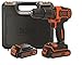 Price comparison product image BLACK+DECKER BDCHD18KB-QW BDCHD18KB-QW-Taladro Percutor 18V con 2 baterías 1,5Ah y maletín, 18 V, Black, Orange, No
