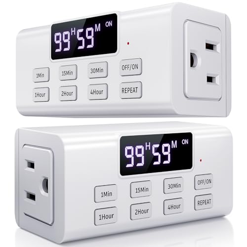 Snapklik.com : 2 Pack Indoor Countdown Timer Outlet, NEARPOW Auto Shut ...