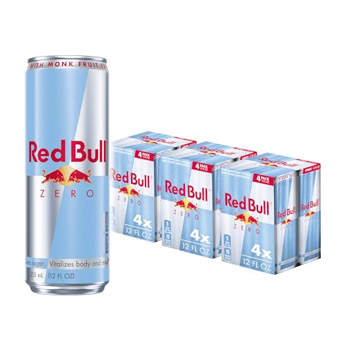 Image of Red Bull Zero Energy Drink, 12 fl. oz., with 114mg Caffeine, Taurine & B Vitamins, Pack of 12 cans