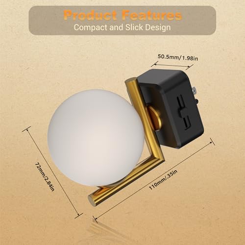 Image of JandCase LED Night Light, 3000K Warm Night Lights Plug into Wall, 0-100LM Dimmable Night Lights with Dusk to Dawn Light Sensor, Plug in Nightlights for Bathroom, Bedroom, Hallway