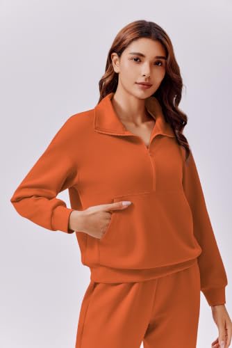 Image of PINSPARK 2 Piece Sets for Women Long Sleeve Half Zip Tracksuit Jogger Sets | 2026 Fall Travel Outfits Lounge Set, Lightweight Soft Air Layer Fabric, Kangaroo Pocket Sweatshirt, Drawstring Joggers Pants