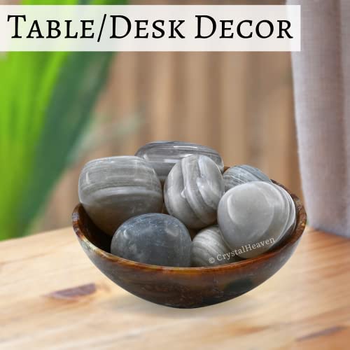 Image of Certified Lace Agate Crystal Healing Tumbled Stone, Natural Polished Crystals for DIY Crafts, Manifestation, Meditation, Pooja Feng Shui and Reiki Healing (30 Grams)