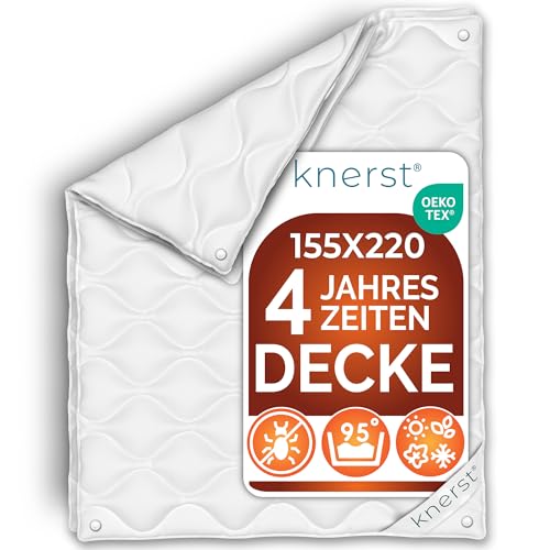 KNERST® Bettdecke 155x220 cm – 4-Jahreszeiten Decke für Jede Saison –...