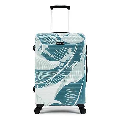 Image of Assembly Stark Hard Luggage 24 Inch (63 cm) Check-in Medium Luggage Trolley Bag, Unbreakable Polycarbonate Dual-Tone Design, TSA Lock, Silent 8 Spinner Wheels, Hard Shell Travel Suitcase Tropical