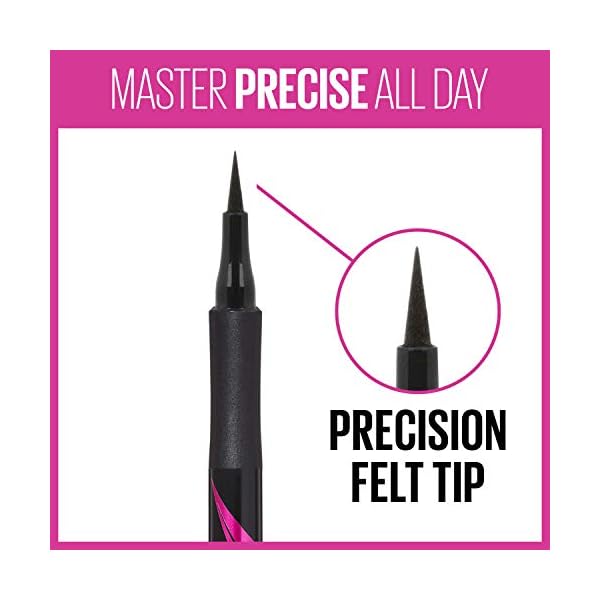 Maybelline-Eyestudio-Master-Precise-All-Day-Liquid-Eyeliner-Black-0034-Ounce Maybelline Eyestudio Master Precise All Day Waterproof Liquid Eyeliner Makeup, Black, 1 Count (Packaging May Vary)